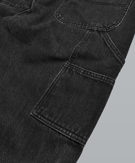 Double Knee Painter Denim Pants / Black