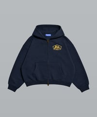 Alpha Shield Box Zip Hoodie / Navy