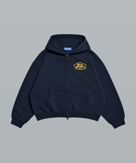 Alpha Shield Box Zip Hoodie / Navy