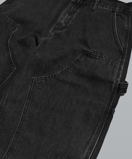 Double Knee Painter Denim Pants / Black