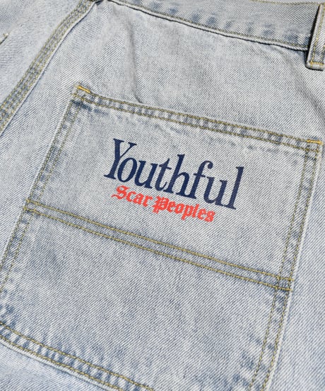 Double Knee Painter Denim Pants / Light Blue