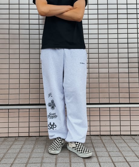 Multi Logo Wide Sweat Pants