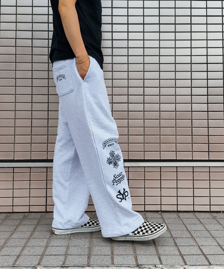 Multi Logo Wide Sweat Pants