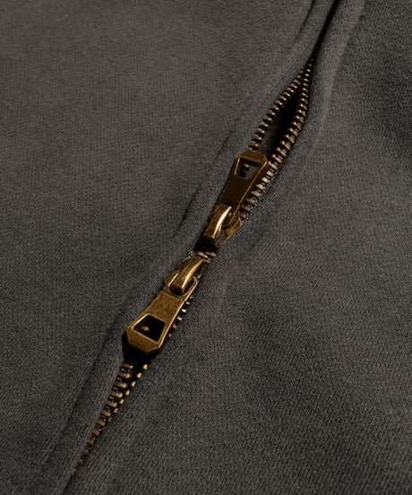 Alpha Shield Box Zip Hoodie / Charcoal