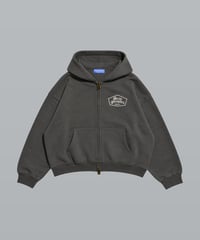 Alpha Shield Box Zip Hoodie / Charcoal