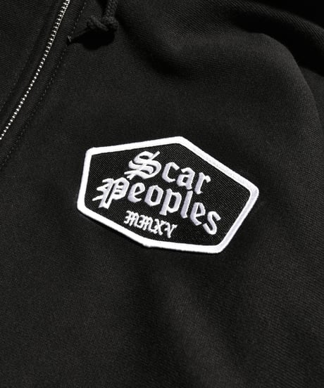 Alpha Shield Patch Zip Hoodie / Black