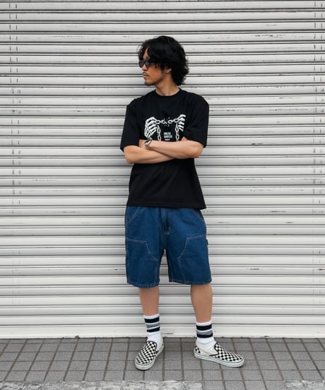Double Knee Painter Denim Shorts / Indigo