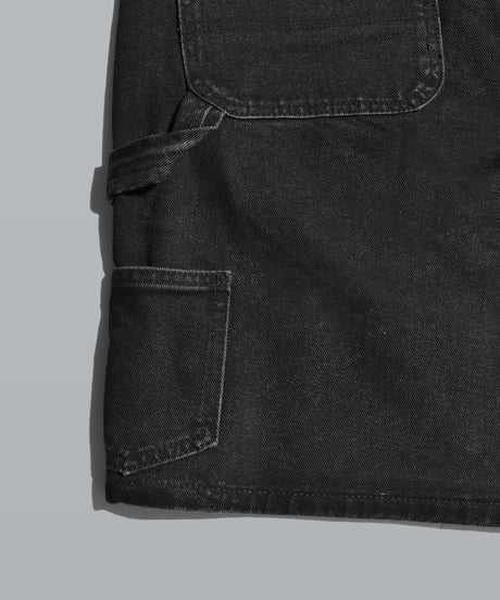 Double Knee Painter Denim Shorts / Black