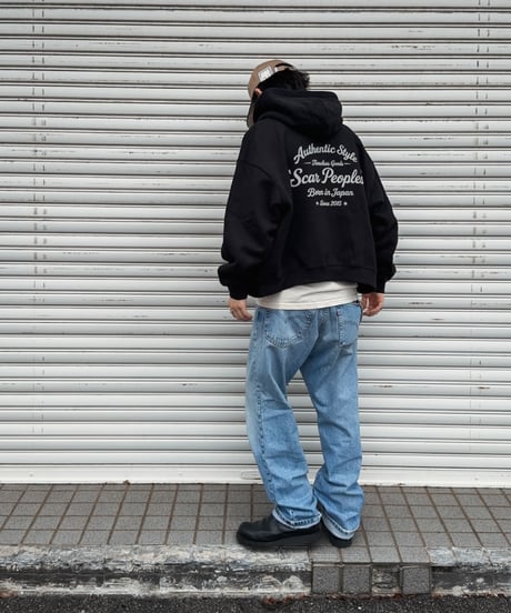 Alpha Shield Box Zip Hoodie / Black