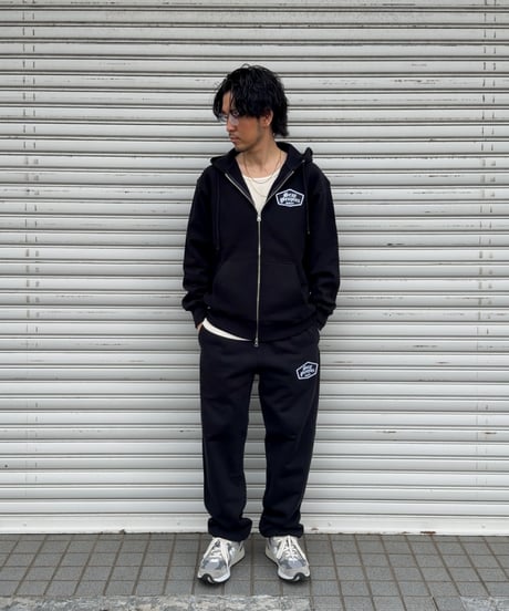 Alpha Shield Patch Zip Hoodie / Black