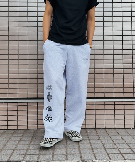 Multi Logo Wide Sweat Pants