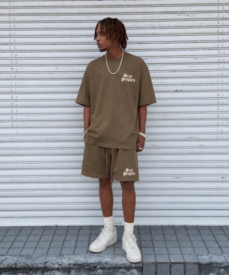 Alpha Logo Premium Sweat Shorts / Brown