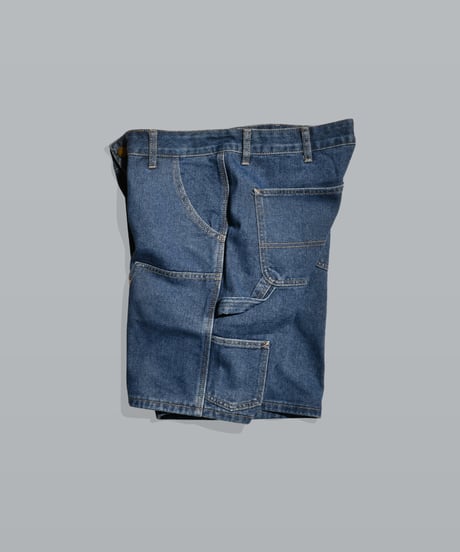 Double Knee Painter Denim Shorts / Indigo