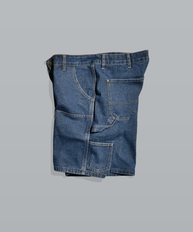 Double Knee Painter Denim Shorts / Indigo | You