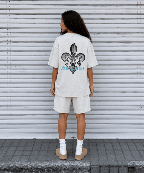 Fleur de lys Premium Sweat Shorts /  Oatmeal