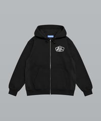 Alpha Shield Patch Zip Hoodie / Black