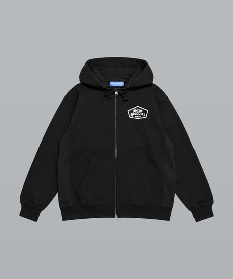 Alpha Shield Patch Zip Hoodie / Black