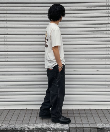 Double Knee Painter Denim Pants / Black
