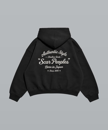 Alpha Shield Box Zip Hoodie / Black
