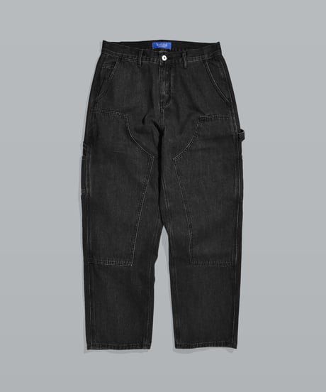 Double Knee Painter Denim Pants / Black