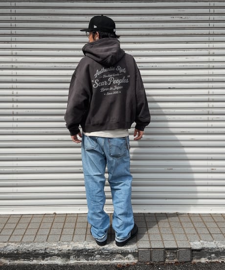Alpha Shield Box Zip Hoodie / Charcoal