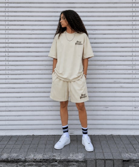 Alpha Logo Premium Sweat Shorts / Apricot