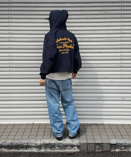 Alpha Shield Box Zip Hoodie / Navy