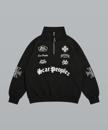 Multi Logo Half zip Sweat