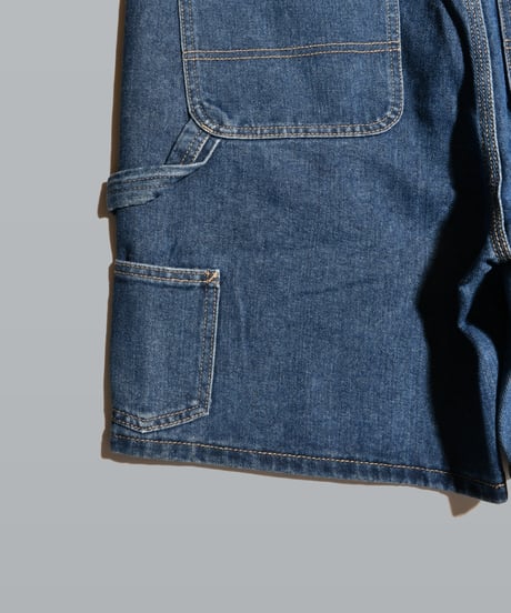 Double Knee Painter Denim Shorts / Indigo