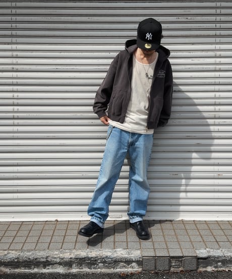 Alpha Shield Box Zip Hoodie / Charcoal