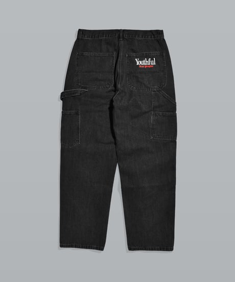 Double Knee Painter Denim Pants / Black