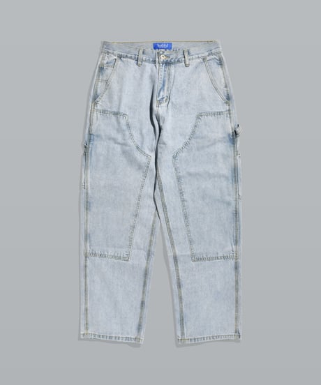 Double Knee Painter Denim Pants / Light Blue