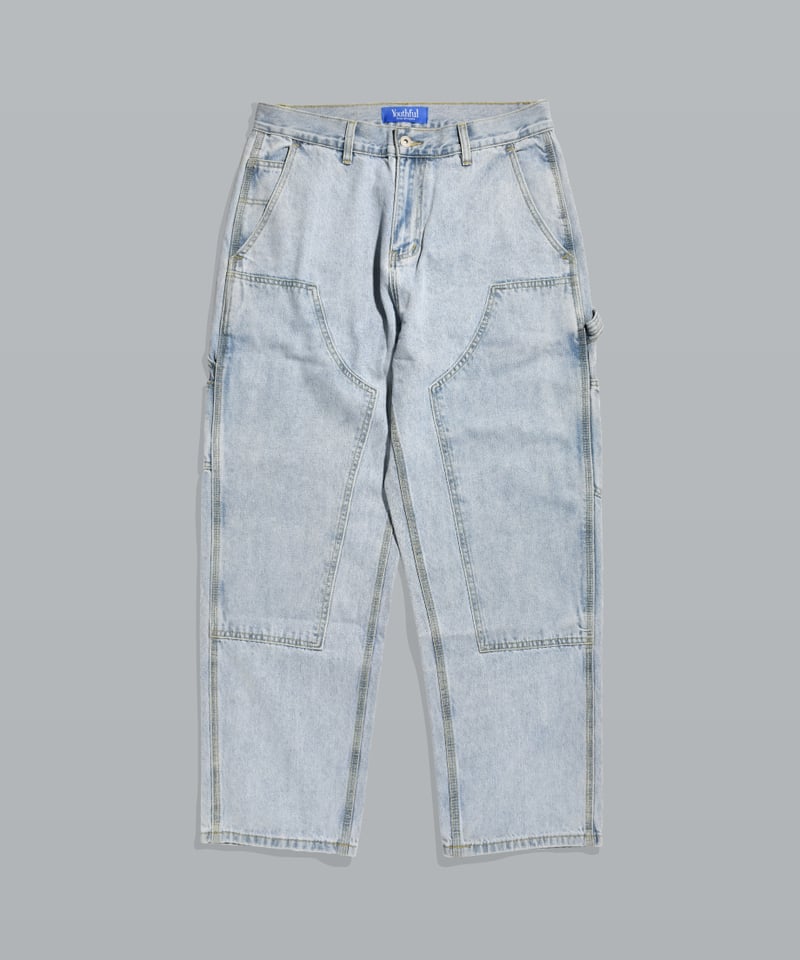 Double Knee Painter Denim Pants / Light Blue |