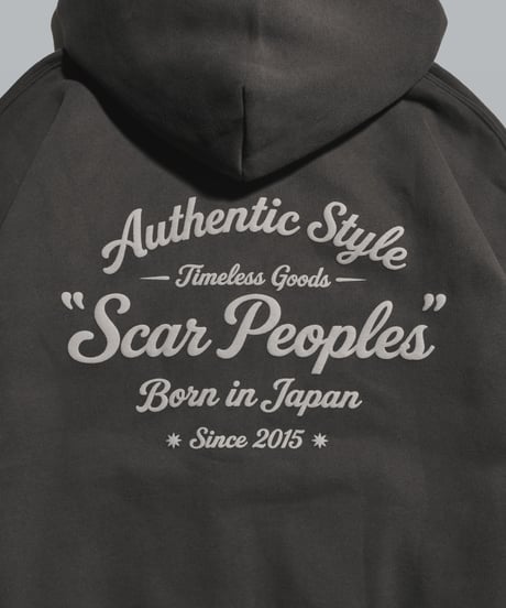 Alpha Shield Box Zip Hoodie / Charcoal