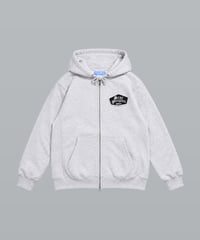 Alpha Shield Patch Zip Hoodie / Ash