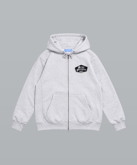 Alpha Shield Patch Zip Hoodie / Ash