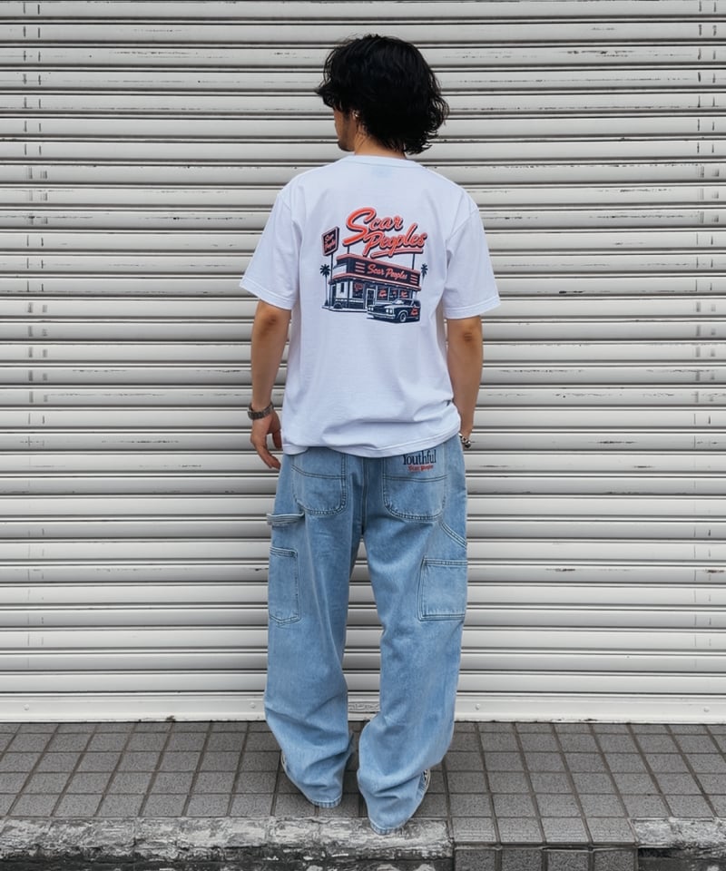 Double Knee Painter Denim Pants / Light Blue |