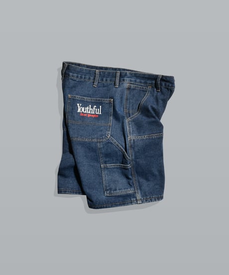 Double Knee Painter Denim Shorts / Indigo
