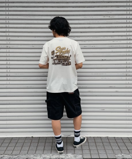 Double Knee Painter Denim Shorts / Black