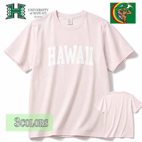 送料無料　HAWAI'I (ハワイ）　Tシャツ メンズ レディース HWUS-064 6.2oz ヘビーウエイト カレッジ ロゴ オープンエンドTシャツ アメカジ