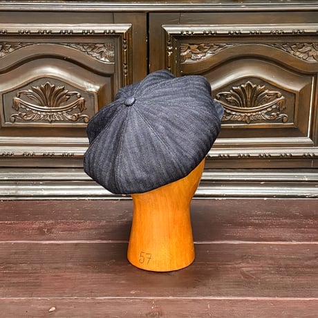 Denim herringbone Big casquette