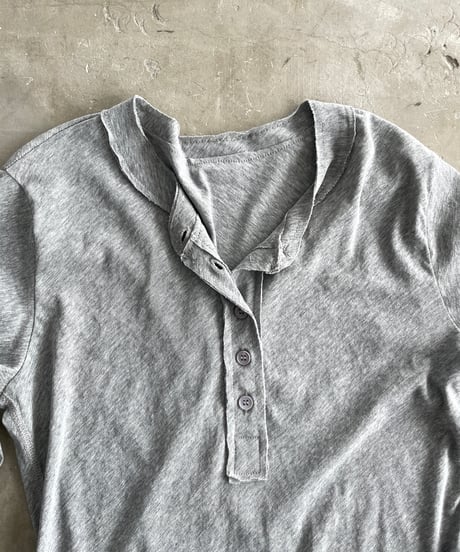 cut-off henley long sleeve tee