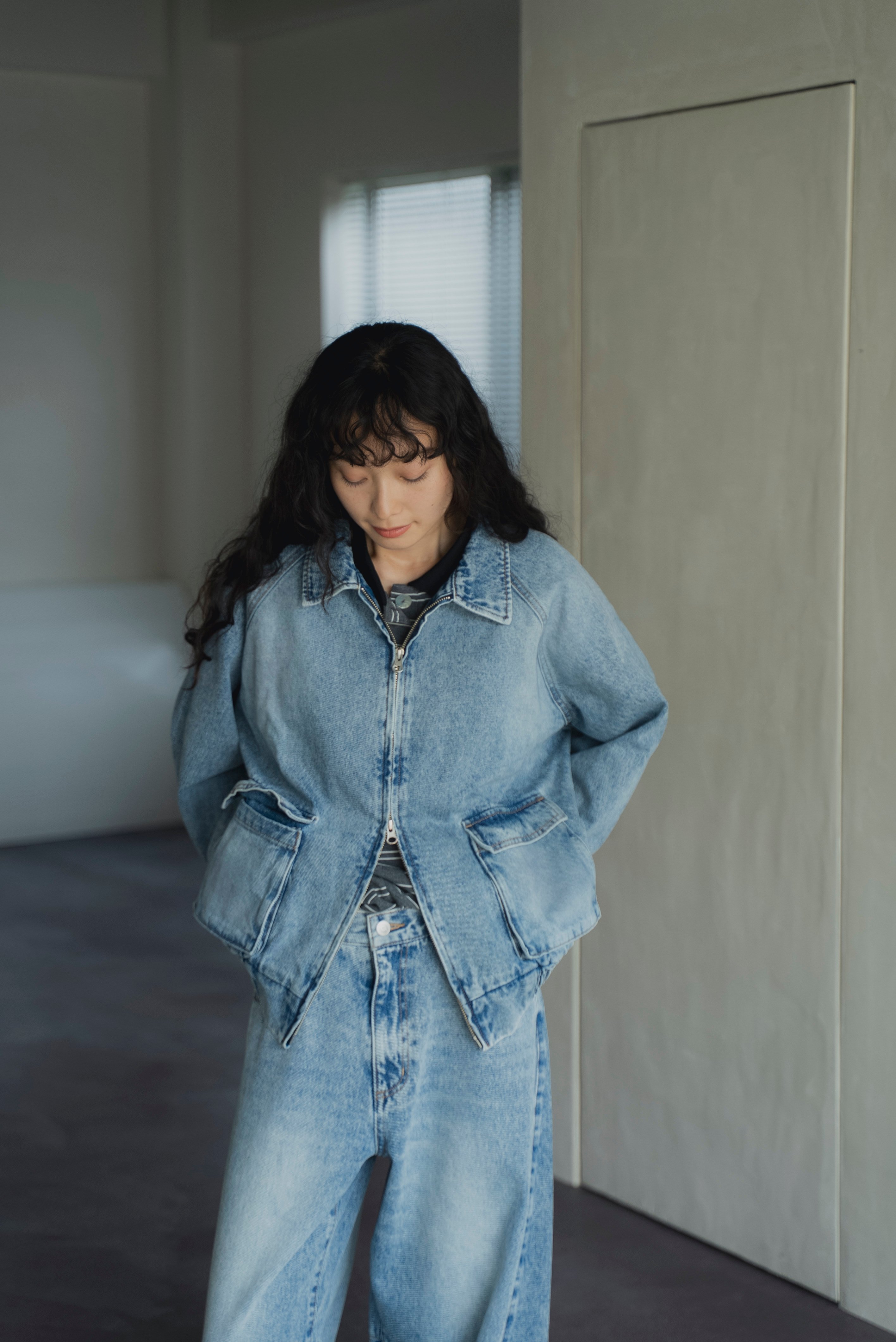 double zip relaxed denim jacket | F A S H I R U