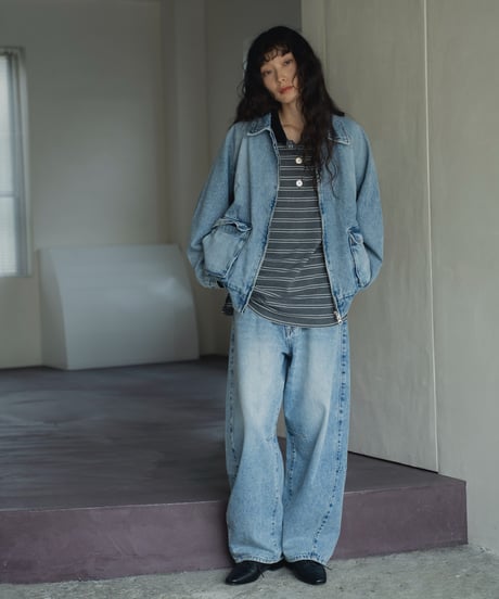 curved silhouette denim