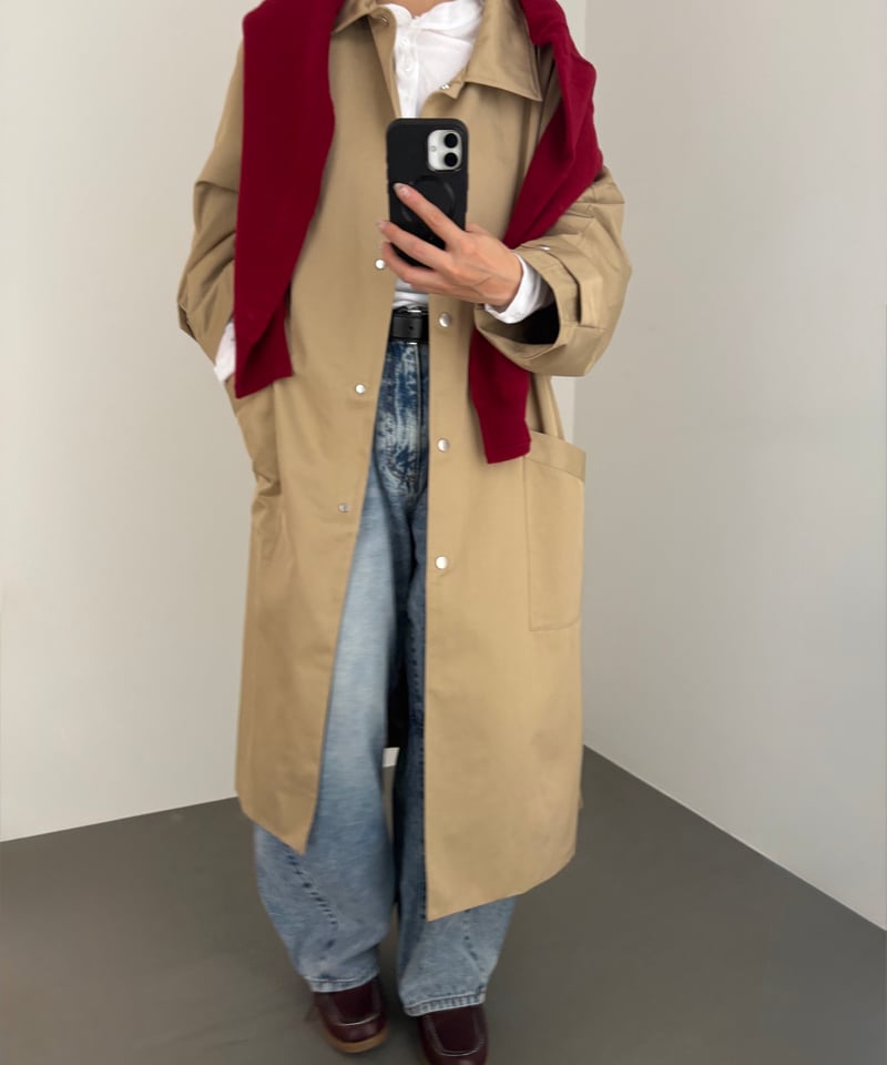 FASHIRU ステンカラーオーバーコート　トレンチ　オーバー　コート　ミドル 予約】soutien collar coat - middle/3color | F A S