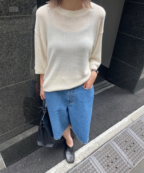 distressed denim half pants