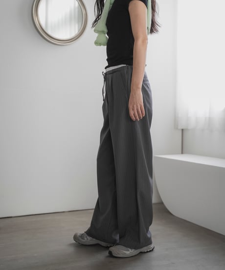 waist detail relaxed slacks