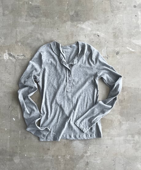 cut-off henley long sleeve tee