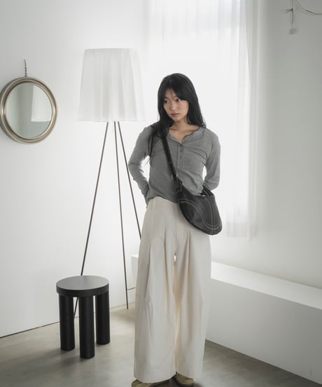 cut-off henley long sleeve tee