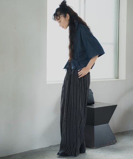 tuck dobby stripe easy pants